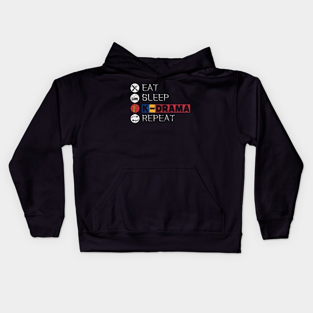 Eat Sleep K-Drama Repeat Kids Hoodie by maxdax